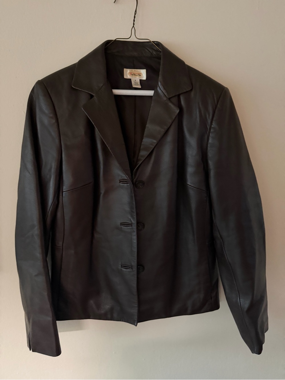Talbots - Women’s Vintage Brown Leather 3-button Jacket | Size 6